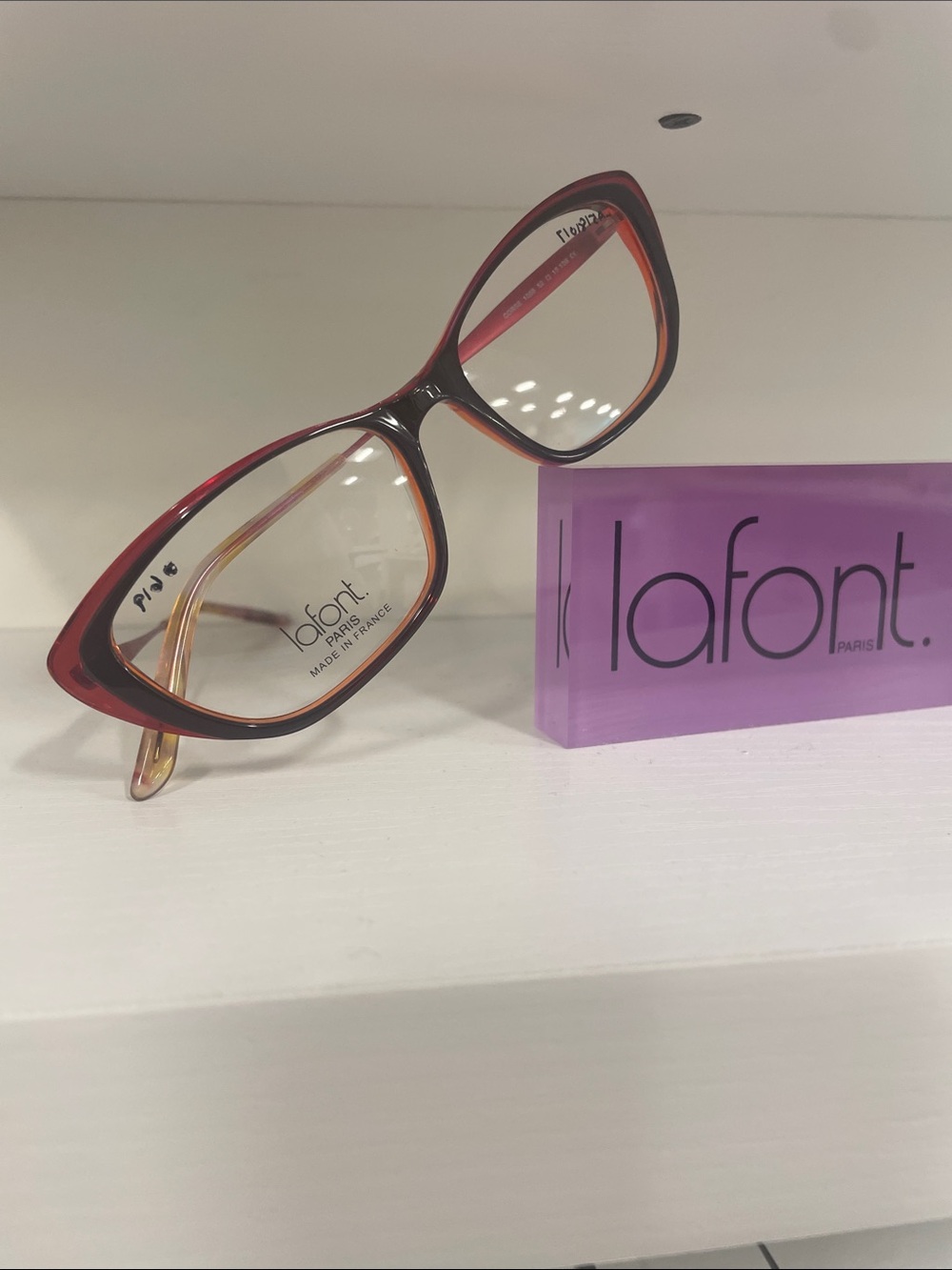 Lafont Red Cat-Eye Women's Glasses Frame